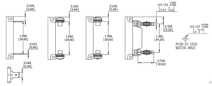 ba circuit breaker for equipment Wiring method and dimension Tolerance ±0.03in 0.8mm Unless noted
